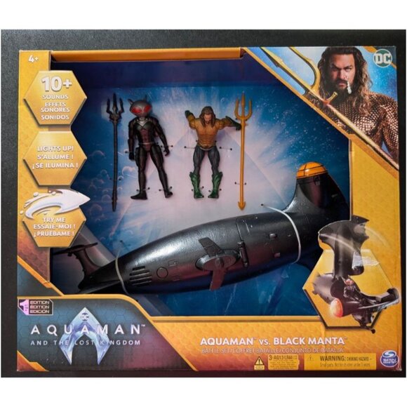 DC Aquaman Black Manta Battle Set Vehicle Submarine Lights Sounds Toy - Picture 4 of 12